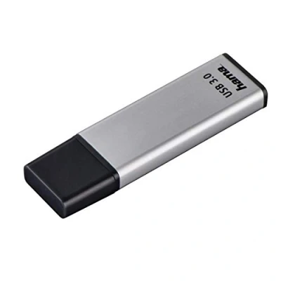Image of Hama Classic USB Flash Drive 128 GB 3.0 (3.1 Gen 1) Silver Drives (128 GB, 1), Cap, Silver)