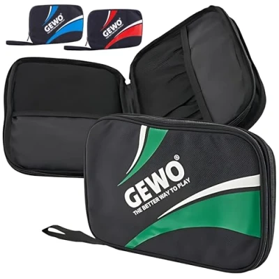 Image of GEWO Unisex Adult Master Table Tennis Double Cover, Black/Green, 32 x 23 3 cm