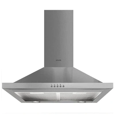 Image of Abode Chimney Cooker Hood Stainless Steel 60cm Extractor &amp; Recirculation with 2x Carbon Filters, Wall Mounted Range Fan, 3 Speed Settings, ASCH6031SS (Silver)