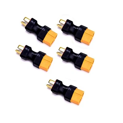 Image of LinsyRC 5 Pack XT60 Female Connector to Deans T Plug Male No Wire Adapter for RC Car Plane Lipo Battery ESC