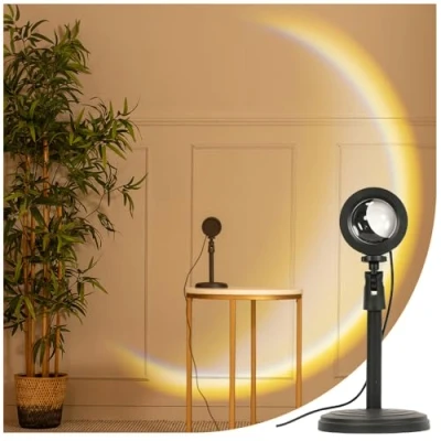 Image of Crescent Moon Projector Lamp, Moonlight Lamp for Home Décor, Bedroom Bedside USB Cable, Mood Lighting, Calming Night Light
