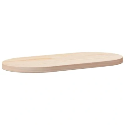 Image of vidaXL Solid Pine Wood, Oval Shaped Table Top for Coffee, Dining, Side Tables Customizable, Rustic Finish, 60x30x2.5 cm