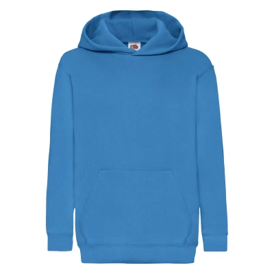 Image of Fruit of the Loom Childrens Unisex Hooded Sweatshirt / Hoodie (Azure Blue) Size 9 10Y
