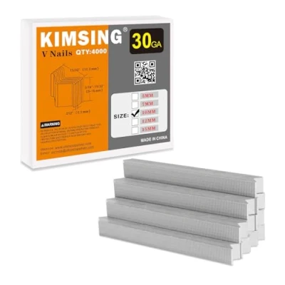 Image of KIMSING 10mm Leg Length V Nails, 4000PCS/Box, Hard Wood Type Joining for V1015 Picture Frame Nailer Gun, Framing Joiner,