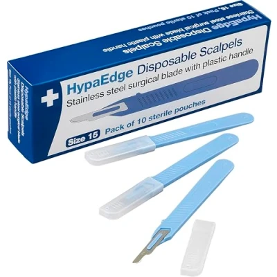 Image of Safety First Aid Group HypaEdge Sterile Disposable Scalpels Size 15, Pack of 10