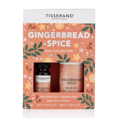 Image of Tisserand Aromatherapy Gingerbread Spice Diffuser Oil and Room Mist Duo Kit Ginger, Clove Cinnamon 100% Natural Pure Essential Oils