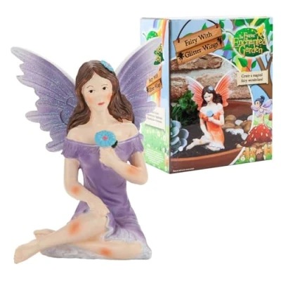 Image of VFM Sitting Pink Glitter Fairy Enchanted Garden