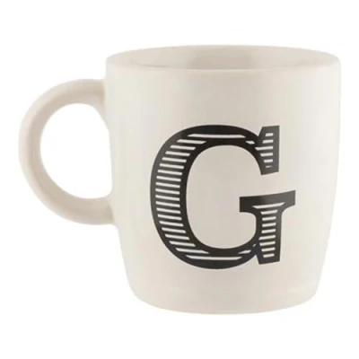 Image of FabFinds Hugga Mug with Initials Classic Ceramic Large Gift Coffee Cups 330ml (G)