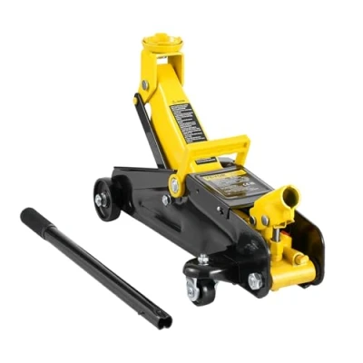 Image of VEVOR Low Profile Floor Jack 2 Ton (4400 lbs), Heavy Duty Iron Hydraulic Racing Jack, Car Single Piston Quick Lift Pump, 4.9&quot; 13.2&quot; Height Lifting Range (Yellow)