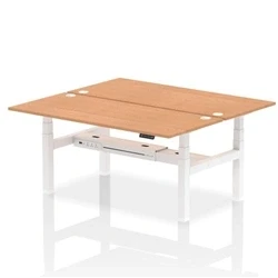 Image of Air B2B 1800x800mm Height Adjustable 2P Bench Desk CP Oak/White