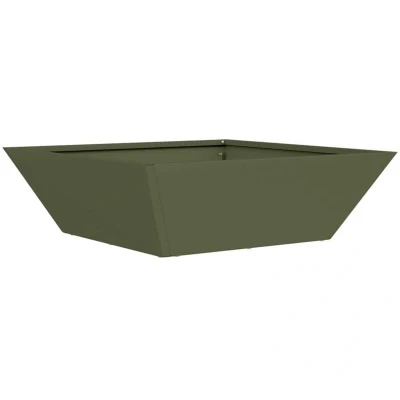 Image of vidaXL Metal Planter Olive Green 50 x 15 cm Decorative Inlays