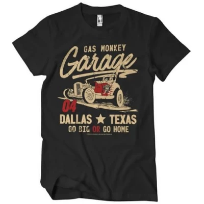Image of Gas Monkey Garage Officially Licensed Go Big Or Home Mens T Shirt (Black), Large