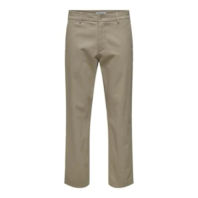 Image of Only &amp; Sons Onsnicky Straight PANT Trousers, Men&#039;s, Size: 34x32, Chinchilla