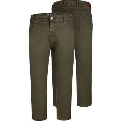 Image of KAM Jeans Regular Fit Zip Fly Belt Loops Pockets Casual Pants Mens 40 60W Bens (UK, Waist, 46, Regular, Short, Khaki)