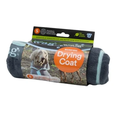Image of Henry Wag Drying Coat Soft &amp; Highly Absorbent Microfibre, Muddy Pet Accessories, Quick Designed for Dogs GRS Recycled Polyester S (40cm)
