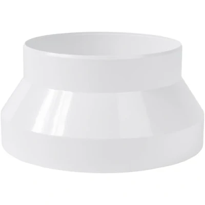 Image of Vent Systems 125 to 100 mm / 5&quot; 4&quot; Inch White Plastic Duct Reducer Adapter Connector Fitting Pipe Increaser Cone for HVAC Ventilation Systems, ABS Plastic, PVC