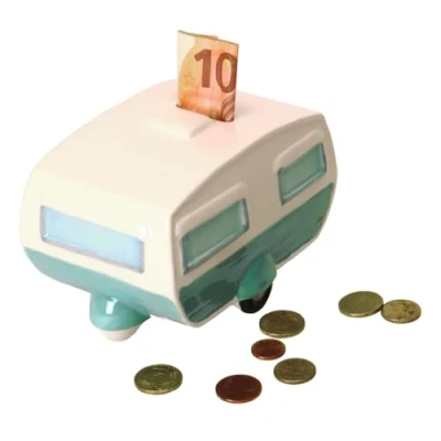 Image of Puckator Ceramic Caravan Money Box, Mixed, 9cm x 14cm 10cm