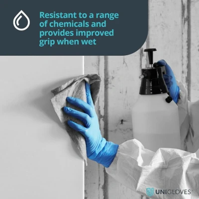 Image of Unicare Blue Nitrile Gloves 10X100=1000 Medium