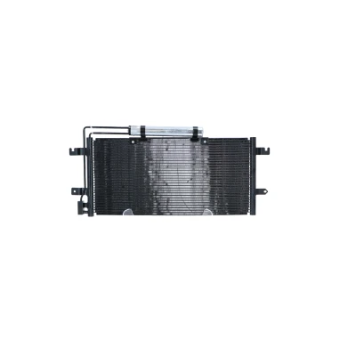 Image of 7D0820411, 7D0820413 Condenser NRF Easy Fit 35438 with dryer, seal ring 14,2mm 11,1mm Aluminium 625mm VOLKSWAGEN: TRANSPORTER 4 Bus