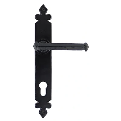 Image of From the Anvil Black Tudor Lever Espag. Lock Set