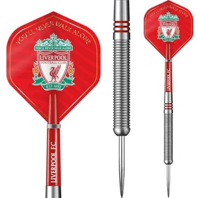 Image of FOCO Officially Licensed Liverpool Football Club Steel Tip 90% Tungsten Darts Set The Reds FC, 24g (D1414)