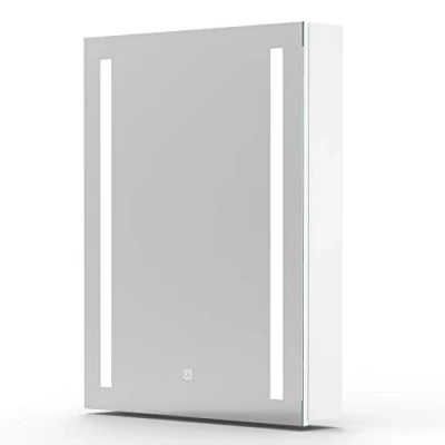 Image of Biubiubath 60x80cm Led Illuminated Bathroom Mirror Cabinet with Shaver Socket Demister Pad Touch Switch Wall Mounted Mirrored