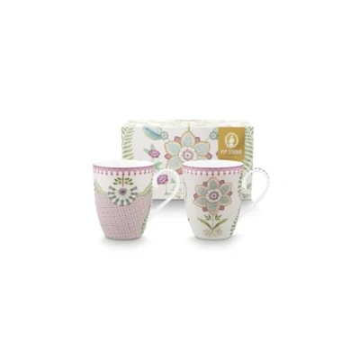 Image of PiP Studio Lily&amp;Lotus Mug with Handle 350 ml Set of 2