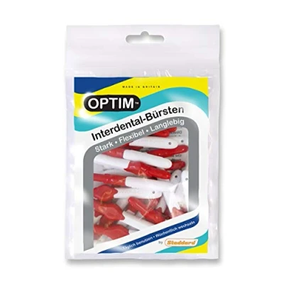 Image of OPTIM Interdental Brushes Pack of 16 Red 0.5 mm Size 2