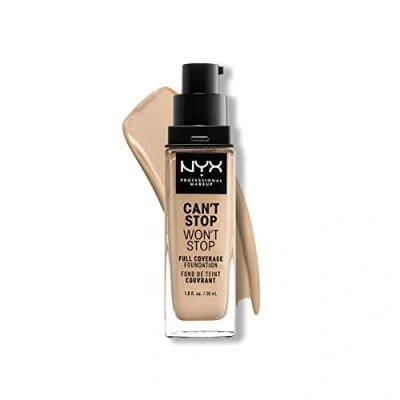 Image of NYX Professional Makeup Can&#039;t Stop Won&#039;t Full Coverage Foundation, Long Lasting, Waterproof, Vegan Formula, Matte Finish, Shade: Warm vanilla