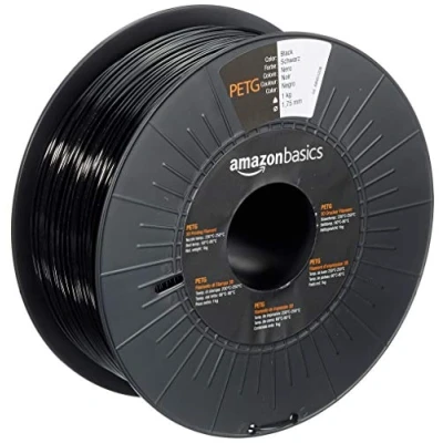 Image of Amazon Basics PETG 3D Printer Filament, 1.75mm, Black, 1 kg Spool