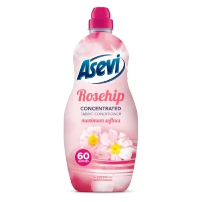 Image of Asevi Fabric Softener, Laundry Conditoner, Liquid 1380ML, 60 Washes, Rosehip