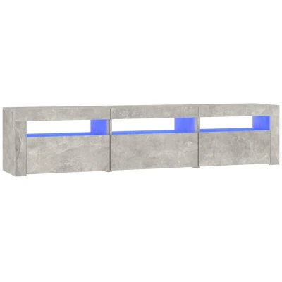 Image of vidaXL TV Cabinet with LED Lights Concrete Grey 180x35x40 cm