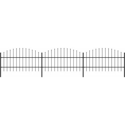 Image of vidaXL Garden Fence with Spear Top Steel