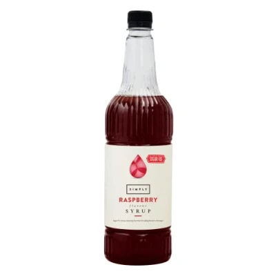 Image of Simply Sugar Free Raspberry Syrup, Low Calorie, Vegan &amp; Nut Flavoured Syrup for Coffee, Cocktails Baking (1 Litre)
