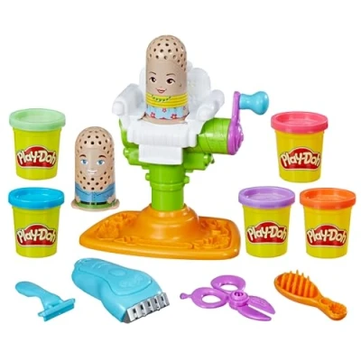 Image of Play Doh Buzz &#039;n Cut Fuzzy Pumper Barber Shop Set, Electric Buzzer, 5 Colors of 2 Ounce Cans, Preschool Toys, Christmas Gifts Girls &amp; Boys, Ages 3+ (Amazon Exclusive)
