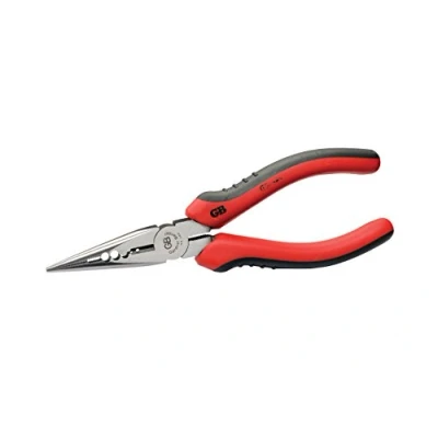 Image of Gardner Bender GS 385 Long Nose Electrical Pliers, Cutter &amp; Crimper, Solid Stranded Wire, 14 16 AWG, Hand Tool, 6½ in., Red
