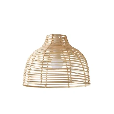 Image of MiniSun Modern Cream Wicker Rattan Basket Style Living Room Bedroom Hallway Ceiling Pendant Light Shade