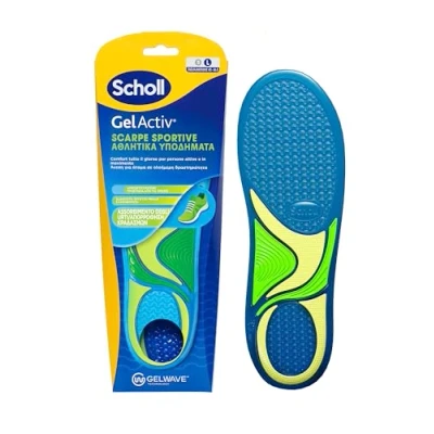 Image of Scholl GelActiv Insoles Sports Shoes, with GelWave Technology Cushioning, All Day Comfort for Active and On The Go People, Size 40 46.5, Green, 46.5