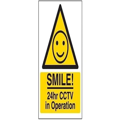 Image of V Safety Smile! 24Hr CCTV In Operation Sign 200mm x 300mm 1mm Rigid Plastic