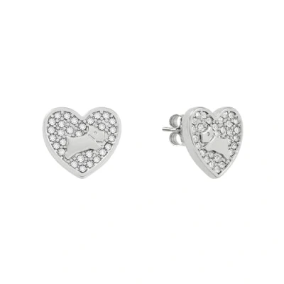 Image of Radley Silver Plated Pavé Stone Heart Earrings RYJ1447S