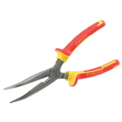 Image of Stanley VDE Bent Nose Plier 200MM 0 84 008, Yellow/Red