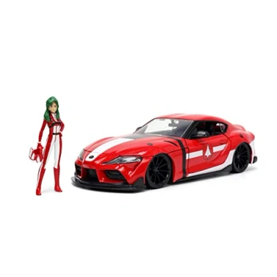 Image of Robotech 1:24 2020 Toyota Supra Die cast Car w/ 2.75&quot; Miriya Sterling Figure, Toys for Kids and Adults