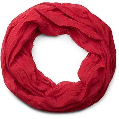 Image of styleBREAKER lighter solid color loop tube scarf, silky, Unisex 01016076, Colour:Red