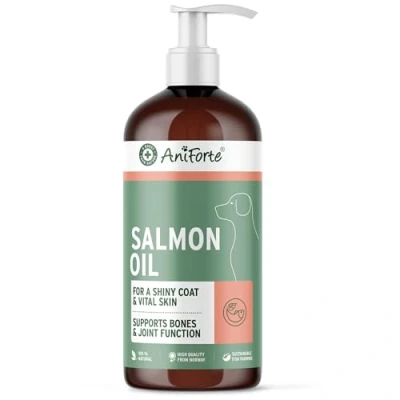 Image of AniForte Premium Salmon Oil for Dogs, Cats, Horses &amp; Pets 1L, 100% Natural Norwegian Fish with Omega, 3 High Level of EPA and DHA Fatty Acids, Barf Supplement