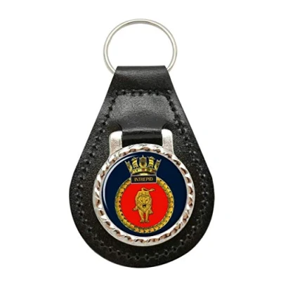 Image of HMS Intrepid, Royal Navy Leather Key Fob