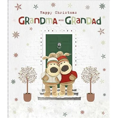 Image of UK Greetings Boofle Grandma and Grandad Christmas Card Happy
