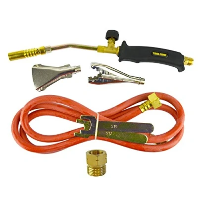Image of Gas Torch Burner 2m Hose Regulator Roofer Plumber Weed Kit Propane