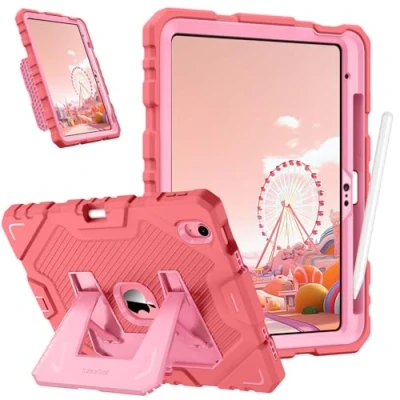 Image of FINTIE Kids Case for iPad (A16) 11th Generation 11 Inch (2025), 10th 10.9 (2022), Fully Body Rugged Heavy Duty Shockproof Kiddie with Built in Stand Boys &amp; Girls, Pink