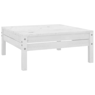 Image of vidaXL Garden Footstool Solid Pinewood Outdoor Footrest White, Scandinavian Style Patio Furniture Lightweight, Mobile and Easy to Assemble