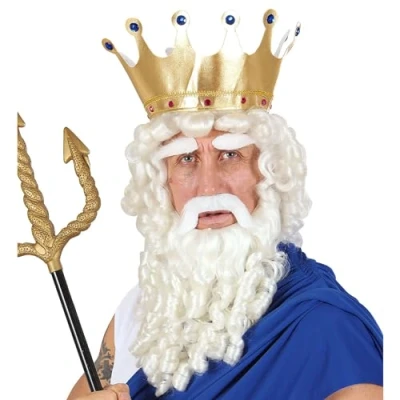 Image of Zeus Curly Locks Beard Tash Wig for Hair Accessory Fancy Dress